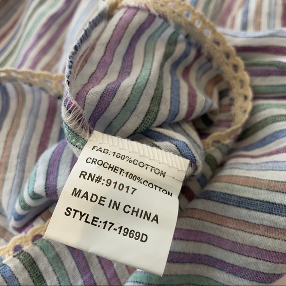 SOLITAIRE RAINBOW STRIPED BELL SLEEVE OFF SHOULDER - Picture 13 of 16